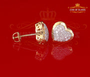 King of Blings-Aretes Para Hombre Heart 925 Yellow Silver 0.25ct Diamond Women's /Men's Earring KING OF BLINGS