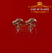 King of Blings-925 Yellow Silver 0.50ct Genuine Diamond Women's /Men's Heart Style Earrings KING OF BLINGS