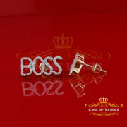 King of Blings-925 Silver in BOSS Women's Stud Earrings with 0.33 Ct Yellow Natural Diamonds KING OF BLINGS