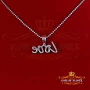 King Of Bling's 1.25inch 925 White Silver1.00ct VVS D Clr. Moissanite LOVE Pendant for Women KING OF BLINGS