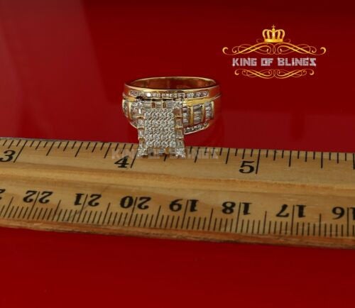 King Of Bling's 925 Sterling Yellow Square 2.36ct Cubic Zirconia Silver Womens Ring size 8 KING OF BLINGS