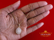 King Of Bling's 925 Sterling Yellow Silver 1.00ct VVS D CLr. Moissanite Oval Pendant for Womens KING OF BLINGS