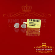 King of Blings-Micro Pave 0.11ct Real Diamonds 925 Yellow Silver Women's & Men's Heart Earrings KING OF BLINGS