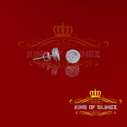 King of Blings- Aretes Para Hombre 925 White Silver 0.54ct Cubic Zirconia Round Women's Earrings KING OF BLINGS