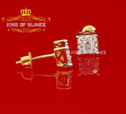 King of Bling's 925 Yellow Silver 0.38ct Cubic Zirconia Women's & Men's Hip Hop Square Earrings KING OF BLINGS