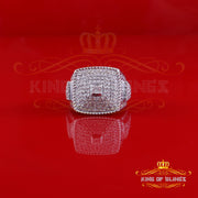 King Of Bling's Real 0.81ct Micro Pave Diamond Big Look 925 White Silver Ring Size 11 for Mens King of Blings