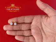 King  of Bling's Men's/Womens 925 Silver Yellow 0.50ct VVS 'D' Moissanite Round Stud Earrings KING OF BLINGS
