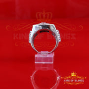 King Of Bling's Real 0.81ct Micro Pave Diamond Big Look 925 White Silver Ring Size 11 for Mens King of Blings