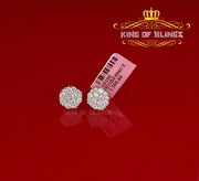 King of Bling's Aretes Para Hombre 925 Yellow Silver 2.96ctCubic Zirconia Round Women's Earrings KING OF BLINGS