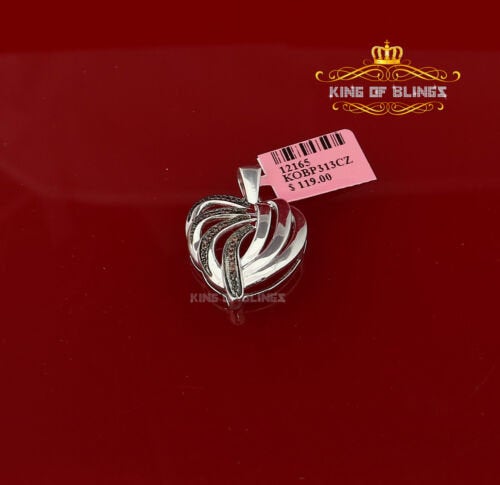 King Of Bling's King Of Bling's White Heart Shape 925 Silver Pendant 0.22ct Cubic Zirconia KING OF BLINGS