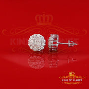 King of Bling's Men's/Womens White Silver 1.50ct VVS 'D' Moissanite Round Stud Earrings King of Blings