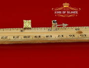 King of Blings-White Silver 1.68ct Cubic Zirconia Yellow Stone Womens/Men's Square Earrings KING OF BLINGS