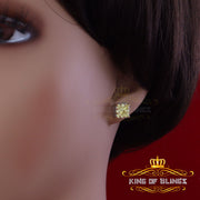 King of Blings- 2.00ct Cubic Zirconia 925 White Silver Women's & Men's Hip Hop Square Earrings KING OF BLINGS