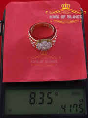 King Of Bling's 925 Yellow Sterling Silver 2.34ct Cubic Zirconia Promise Flower Ring Size 7 KING OF BLINGS