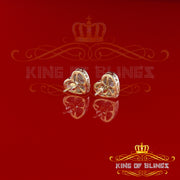 King of Bling's 925 Yellow Sterling Silver 1.48ct Cubic Zirconia Men's & Women's Heart Earrings KING OF BLINGS