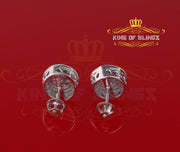 King of Blings- Aretes Para Hombre 925 White Silver 1.59ct Cubic Zirconia Round Women's Earrings KING OF BLINGS