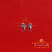 King Of Bling's Aretes Para Hombre Heart 925 White Silver 0.05ct Diamond Women's /Men's Earring KING OF BLINGS
