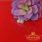King of Blings-0.10ct Diamond Heart Earring Yellow 925 Sterling Silver Stud For Men's & Women's KING OF BLINGS