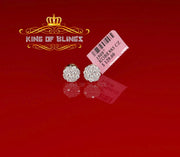King of Bling's 925 Yellow Silver Aretes Para Hombre 0.87ct Cubic Zirconia Round Women's Earring KING OF BLINGS
