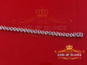 925 White Silver 8MM 0.8CT Cubic Zircon Tennis Men's/Womens Bracelet 9 Inch long KING OF BLINGS