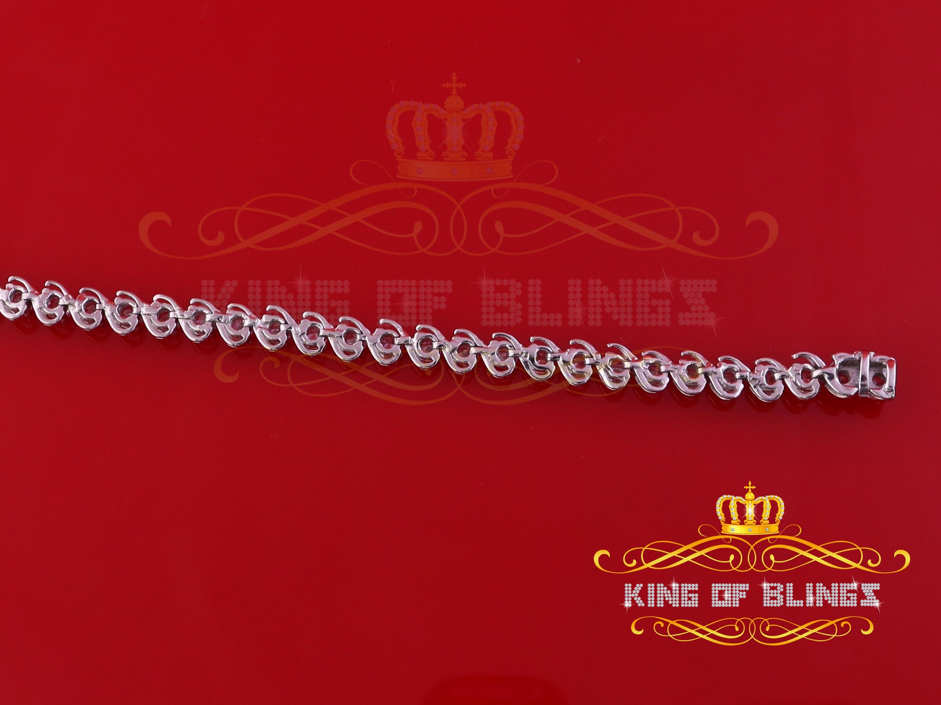925 White Silver 8MM 0.8CT Cubic Zircon Tennis Men's/Womens Bracelet 9 Inch long KING OF BLINGS