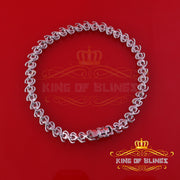 925 White Silver 8MM 0.8CT Cubic Zircon Tennis Men's/Womens Bracelet 9 Inch long KING OF BLINGS