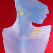 King of Blings- 4.12ct Cubic Zirconia 925 White Sterling Silver Women's Hip Hop Flower Earring KING OF BLINGS