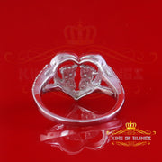 King of Bling's 925 Silver White Heart Child feet 1.00ct VVS D Moissanite Mom Rings Size 8 Women King of Blings