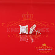King  of Bling's Men's/Womens 925 Silver Yellow 0.50 ct VVS 'D' Moissanite Round Stud Earrings KING OF BLINGS