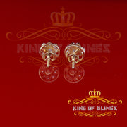 King of Bling's 925 Yellow Silver 1.34ct Cubic Zirconia Hip Hop Floral Women's & Men's Earrings KING OF BLINGS