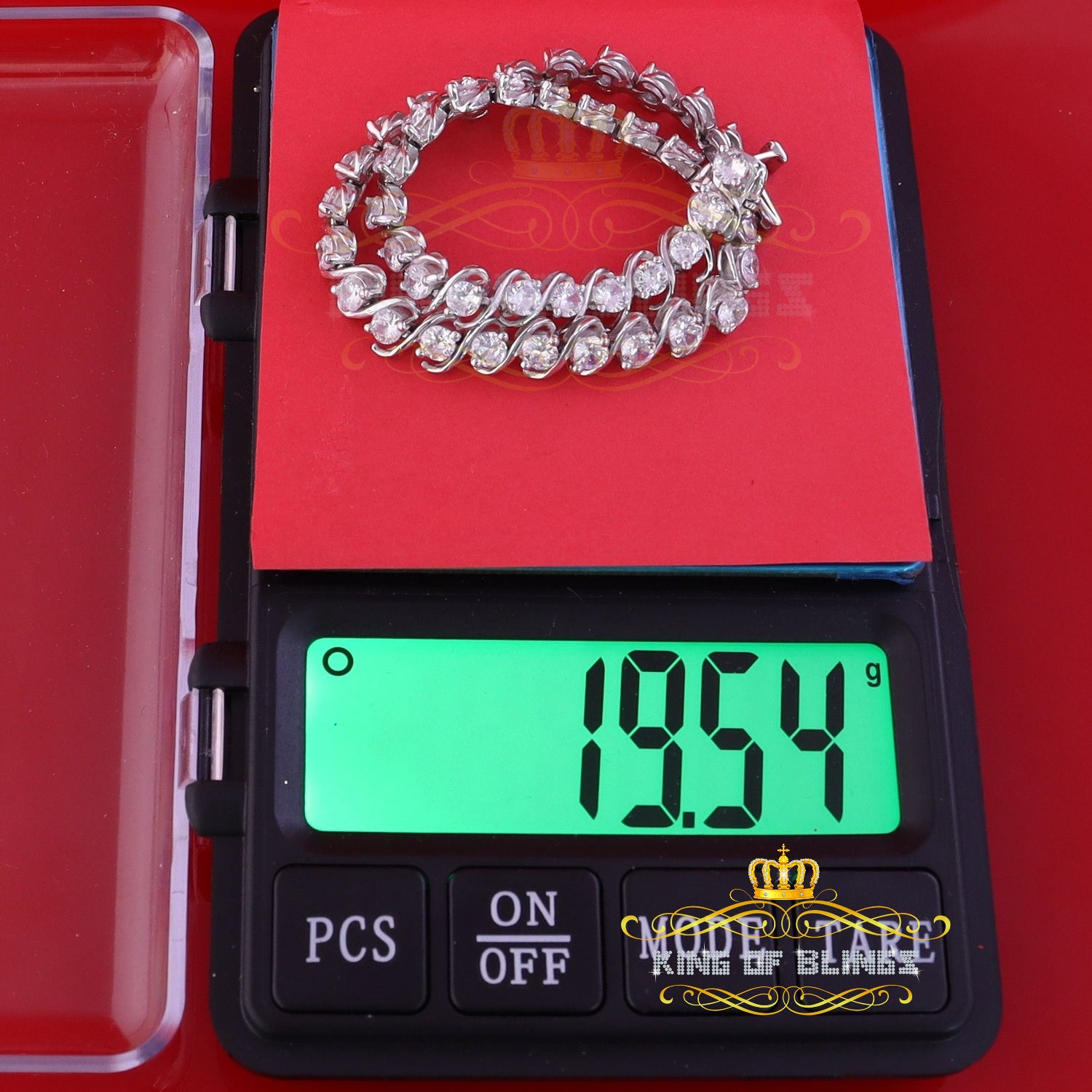 925 White Silver 8MM 0.8CT Cubic Zircon Tennis Men's/Womens Bracelet 9 Inch long KING OF BLINGS