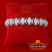 White 925 Silver Men's/Womens Bracelet 23.0ct Cubic Zirconia Stone Size 8 Inch KING OF BLINGS