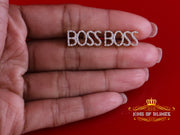 King of Blings-925 Sterling Silver Yellow Natural BOSS Women's 0.20 Ct Diamonds Stud Earrings KING OF BLINGS