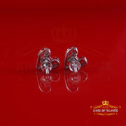 King of Bling's 0.50ct Baguette VVS D Moissanite Men/Womens 925 Silver White Heart Stud Earring KING OF BLINGS