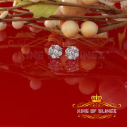 King of Bling's 925 Yellow 1.96ct Sterling Silver Cubic Zirconia Women's Hip Hop Round Earrings KING OF BLINGS