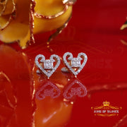 King  of Bling's 0.50ct Baguette VVS 'D' Moissanite Men/Womens 925 Silver Yellow Heart Earring KING OF BLINGS