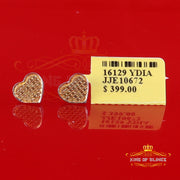 King Of Bling's Aretes Para Hombre Heart 925 White Silver 0.15ct Diamond Women's /Men's Earrings KING OF BLINGS