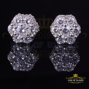 King of Blings- 2.00ct Cubic Zirconia 925 White Silver Sterling Hip Hop Floral Women's Earrings KING OF BLINGS