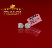 King of Bling's 925 Yellow Sterling Silver 0.86ct Cubic Zirconia Round Women's Hip Hop Earrings KING OF BLINGS
