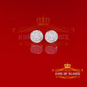 King of Blings 925 White Silver 1.68ct Cubic Zirconia Charm Round Women's Earrings KING OF BLINGS
