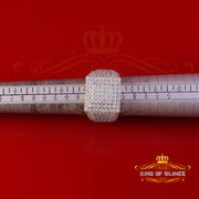 King of Bling's Men's 925 Sterling Silver 5.50ct VVS 'D' Moissanite Yellow Square Rings Size 10 King of Blings