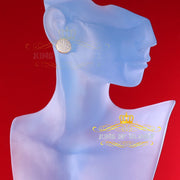 King of Bling's Aretes Para Hombre 925 Yellow Silver 1.48ct Cubic Zirconia Round Women's Earring KING OF BLINGS