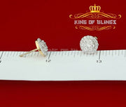 King of Bling's 925 Yellow Silver 1.96ct Cubic Zirconia Women's & Men's Hip Hop Round Earrings KING OF BLINGS
