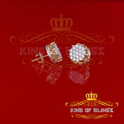 King of Bling's Hip Hop Yellow 925 Silver 2.04ct Cubic Zirconia Women's & Men's Floral Earrings KING OF BLINGS
