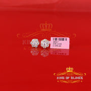 King of Blings- 1.50ct Cubic Zirconia Sterling White Silver For Men's / Women's Round Earrings KING OF BLINGS