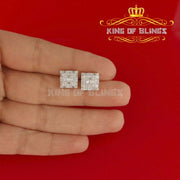 King of Bling's 925 Sterling Yellow 0.72ct Silver Cubic Zirconia Hip Hop Women's Square Earrings KING OF BLINGS