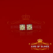 King of Blings- 2.00ct Cubic Zirconia 925 White Silver Women's & Men's Hip Hop Square Earrings KING OF BLINGS