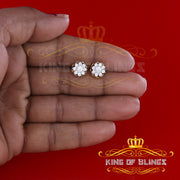King of Bling's 925 Yellow Silver 1.34ct Cubic Zirconia Hip Hop Floral Women's & Men's Earrings KING OF BLINGS