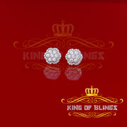 King of Bling's Aretes Para Hombre Yellow Silver 1.22ct Cubic Zirconia Flower Women's Earrings KING OF BLINGS