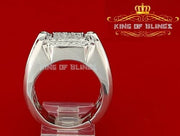925 White Silver Cubic Zirconia 3.50ct Men's Adjustable Ring From Size 10 to 12 KING OF BLINGS